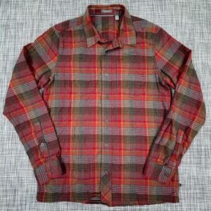 Toad&Co Men's Small Flannagan Red Plaid Flannel Shirt Organic Cotton Button Up